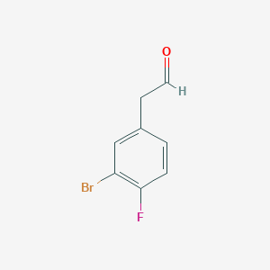 molecular formula C8H6BrFO B6416412 (3-溴-4-氟-苯基)-乙醛，97% CAS No. 109346-89-6