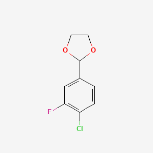 molecular formula C9H8ClFO2 B6416416 2-(4-Chloro-3-fluorophenyl)-1,3-dioxolane CAS No. 773102-68-4