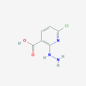6-Chloro-2-hydrazino-nicotinic acid, %
