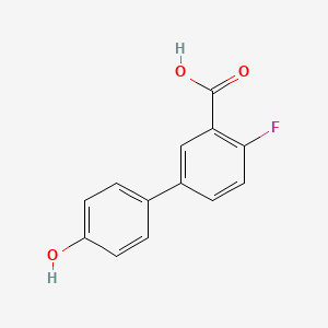 molecular formula C13H9FO3 B6416452 2-Fluoro-5-(4-hydroxyphenyl)benzoic acid, 95% CAS No. 1261944-53-9
