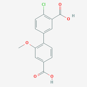 molecular formula C15H11ClO5 B6416458 4-(3-Carboxy-4-chlorophenyl)-3-methoxybenzoic acid, 95% CAS No. 1262005-44-6