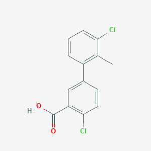 molecular formula C14H10Cl2O2 B6416470 2-Chloro-5-(3-chloro-2-methylphenyl)benzoic acid, 95% CAS No. 1261928-58-8