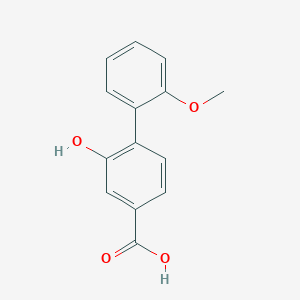 molecular formula C14H12O4 B6416480 3-Hydroxy-4-(2-methoxyphenyl)benzoic acid, 95% CAS No. 1261962-11-1