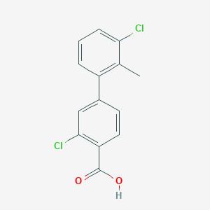 molecular formula C14H10Cl2O2 B6416481 2-Chloro-4-(3-chloro-2-methylphenyl)benzoic acid CAS No. 1261958-48-8