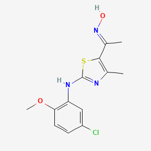 molecular formula C13H14ClN3O2S B6416530 (5-Chloro-2-methoxyphenyl)(4-((hydroxyimino)ethyl)-3-methyl(2,5-thiazolyl))amine CAS No. 1274948-38-7