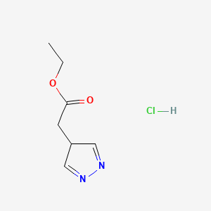 molecular formula C7H11ClN2O2 B6416557 1H-Pyrazole-4-acetic acid ethyl ester hydrochloride CAS No. 2331259-78-8