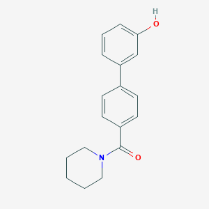 molecular formula C18H19NO2 B6416584 3-[4-(Piperidine-1-carbonyl)phenyl]phenol, 95% CAS No. 1261961-69-6