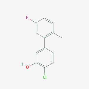 molecular formula C13H10ClFO B6416626 2-Chloro-5-(5-fluoro-2-methylphenyl)phenol, 95% CAS No. 1261960-93-3