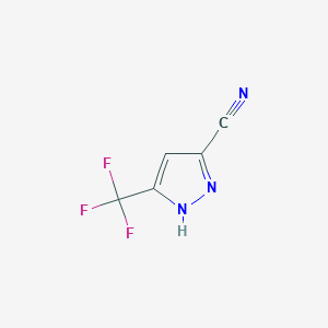molecular formula C5H2F3N3 B6416786 3-(trifluoromethyl)-1H-pyrazole-5-carbonitrile CAS No. 2166776-07-2