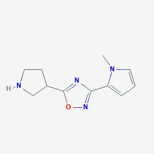 molecular formula C11H14N4O B6416792 3-(1-methyl-1H-pyrrol-2-yl)-5-(pyrrolidin-3-yl)-1,2,4-oxadiazole CAS No. 1638666-42-8