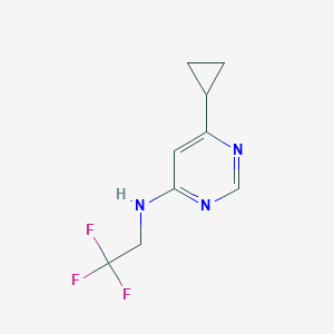 molecular formula C9H10F3N3 B6416810 6-cyclopropyl-N-(2,2,2-trifluoroethyl)pyrimidin-4-amine CAS No. 2098009-81-3