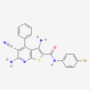 molecular formula C21H14BrN5OS B6416821 3,6-diamino-N-(4-bromophenyl)-5-cyano-4-phenylthieno[2,3-b]pyridine-2-carboxamide CAS No. 5317-25-9
