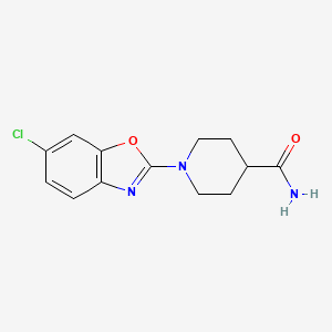 molecular formula C13H14ClN3O2 B6416825 1-(6-chloro-1,3-benzoxazol-2-yl)piperidine-4-carboxamide CAS No. 2548980-52-3