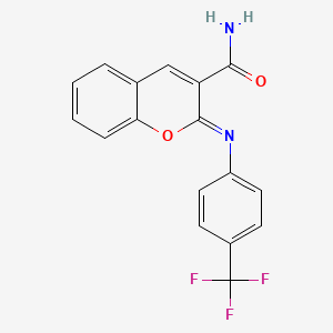 (2Z)-2-{[4-(trifluoromethyl)phenyl]imino}-2H-chromene-3-carboxamide