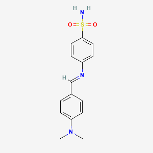 molecular formula C15H17N3O2S B6416838 4-[(E)-{[4-(dimethylamino)phenyl]methylidene}amino]benzene-1-sulfonamide CAS No. 93898-52-3
