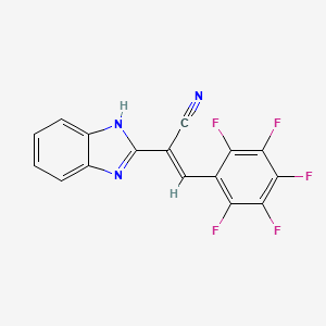 (2E)-2-(1H-1,3-benzodiazol-2-yl)-3-(2,3,4,5,6-pentafluorophenyl)prop-2-enenitrile