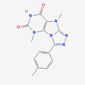 5,9-dimethyl-3-(4-methylphenyl)-5H,6H,7H,8H,9H-[1,2,4]triazolo[3,4-h]purine-6,8-dione