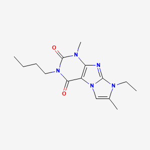 molecular formula C15H21N5O2 B6416895 3-butyl-8-ethyl-1,7-dimethyl-1H,2H,3H,4H,8H-imidazo[1,2-g]purine-2,4-dione CAS No. 887462-07-9