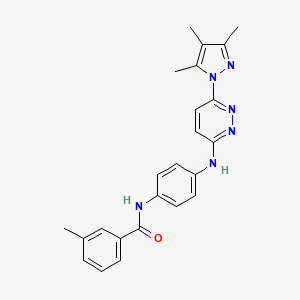molecular formula C24H24N6O B6416918 3-methyl-N-(4-{[6-(3,4,5-trimethyl-1H-pyrazol-1-yl)pyridazin-3-yl]amino}phenyl)benzamide CAS No. 1019106-44-5