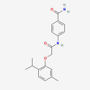 molecular formula C19H22N2O3 B6417008 4-{2-[5-methyl-2-(propan-2-yl)phenoxy]acetamido}benzamide CAS No. 302549-69-5