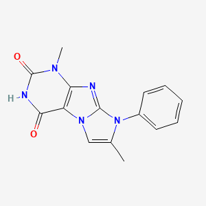 molecular formula C15H13N5O2 B6417031 1,7-dimethyl-8-phenyl-1H,2H,3H,4H,8H-imidazo[1,2-g]purine-2,4-dione CAS No. 85592-12-7