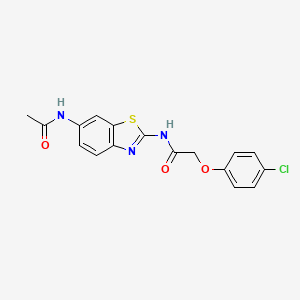 molecular formula C17H14ClN3O3S B6417049 2-(4-chlorophenoxy)-N-(6-acetamido-1,3-benzothiazol-2-yl)acetamide CAS No. 95240-12-3