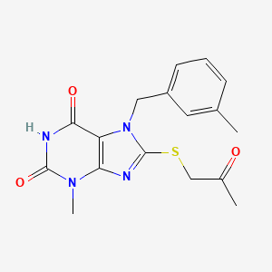 3-methyl-7-[(3-methylphenyl)methyl]-8-[(2-oxopropyl)sulfanyl]-2,3,6,7-tetrahydro-1H-purine-2,6-dione