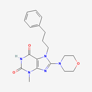 molecular formula C19H23N5O3 B6417061 3-methyl-8-(morpholin-4-yl)-7-(3-phenylpropyl)-2,3,6,7-tetrahydro-1H-purine-2,6-dione CAS No. 326918-92-7