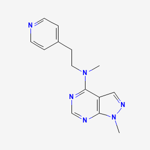 molecular formula C14H16N6 B6417115 N,1-dimethyl-N-[2-(pyridin-4-yl)ethyl]-1H-pyrazolo[3,4-d]pyrimidin-4-amine CAS No. 1328286-17-4