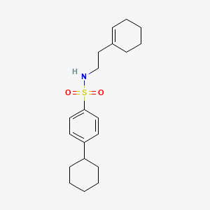 molecular formula C20H29NO2S B6417117 N-[2-(cyclohex-1-en-1-yl)ethyl]-4-cyclohexylbenzene-1-sulfonamide CAS No. 898644-75-2