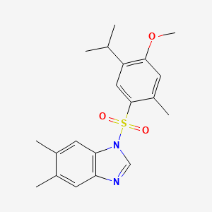 1-[4-methoxy-2-methyl-5-(propan-2-yl)benzenesulfonyl]-5,6-dimethyl-1H-1,3-benzodiazole