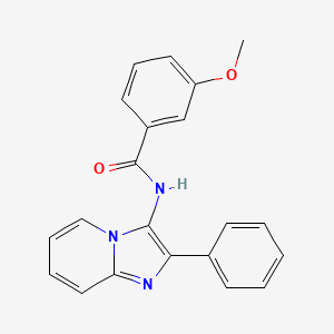 molecular formula C21H17N3O2 B6417141 3-methoxy-N-{2-phenylimidazo[1,2-a]pyridin-3-yl}benzamide CAS No. 332384-11-9