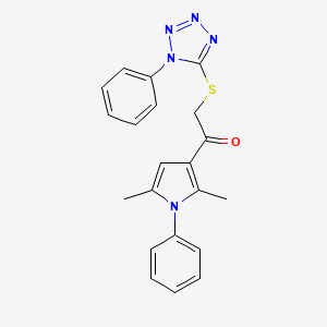 molecular formula C21H19N5OS B6417155 1-(2,5-dimethyl-1-phenyl-1H-pyrrol-3-yl)-2-[(1-phenyl-1H-1,2,3,4-tetrazol-5-yl)sulfanyl]ethan-1-one CAS No. 307512-50-1