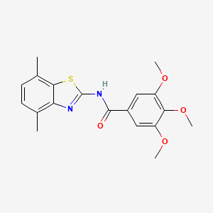 molecular formula C19H20N2O4S B6417169 N-(4,7-dimethyl-1,3-benzothiazol-2-yl)-3,4,5-trimethoxybenzamide CAS No. 912762-81-3