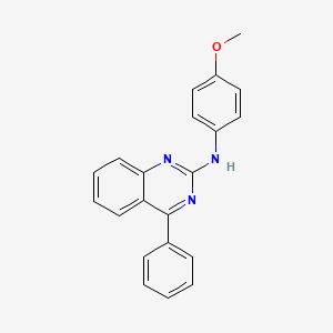 molecular formula C21H17N3O B6417189 N-(4-methoxyphenyl)-4-phenylquinazolin-2-amine CAS No. 361469-28-5