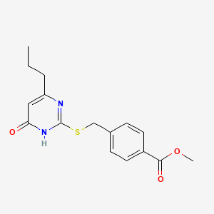 molecular formula C16H18N2O3S B6417204 methyl 4-{[(4-hydroxy-6-propylpyrimidin-2-yl)sulfanyl]methyl}benzoate CAS No. 522626-82-0