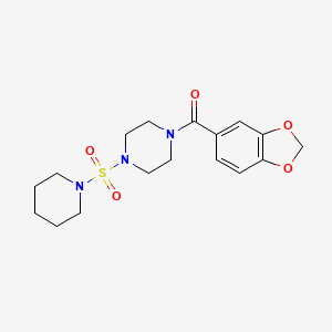 molecular formula C17H23N3O5S B6417223 1-(2H-1,3-benzodioxole-5-carbonyl)-4-(piperidine-1-sulfonyl)piperazine CAS No. 878724-48-2