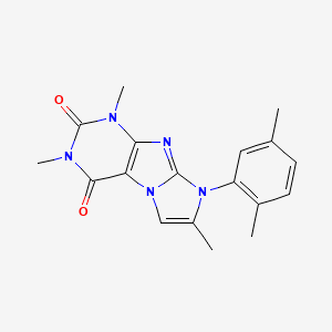 molecular formula C18H19N5O2 B6417226 8-(2,5-dimethylphenyl)-1,3,7-trimethyl-1H,2H,3H,4H,8H-imidazo[1,2-g]purine-2,4-dione CAS No. 878727-71-0