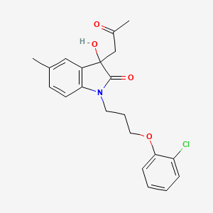 molecular formula C21H22ClNO4 B6417251 1-[3-(2-chlorophenoxy)propyl]-3-hydroxy-5-methyl-3-(2-oxopropyl)-2,3-dihydro-1H-indol-2-one CAS No. 879045-42-8