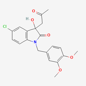molecular formula C20H20ClNO5 B6417252 5-chloro-1-[(3,4-dimethoxyphenyl)methyl]-3-hydroxy-3-(2-oxopropyl)-2,3-dihydro-1H-indol-2-one CAS No. 879047-83-3