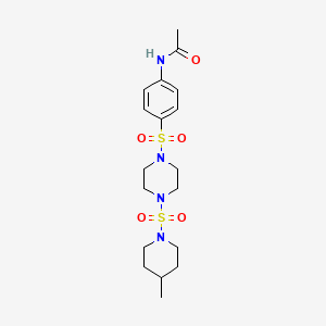 molecular formula C18H28N4O5S2 B6417255 N-[4-({4-[(4-methylpiperidin-1-yl)sulfonyl]piperazin-1-yl}sulfonyl)phenyl]acetamide CAS No. 879054-17-8
