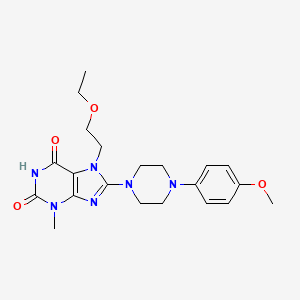 molecular formula C21H28N6O4 B6417266 7-(2-ethoxyethyl)-8-[4-(4-methoxyphenyl)piperazin-1-yl]-3-methyl-2,3,6,7-tetrahydro-1H-purine-2,6-dione CAS No. 442557-93-9