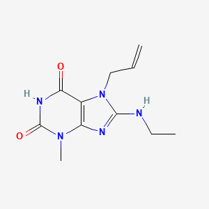 molecular formula C11H15N5O2 B6417296 8-(ethylamino)-3-methyl-7-(prop-2-en-1-yl)-2,3,6,7-tetrahydro-1H-purine-2,6-dione CAS No. 377050-01-6