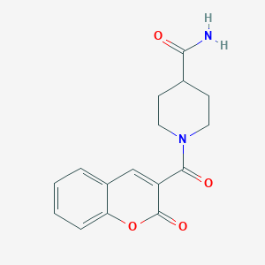 molecular formula C16H16N2O4 B6417311 1-(2-oxo-2H-chromene-3-carbonyl)piperidine-4-carboxamide CAS No. 663929-94-0