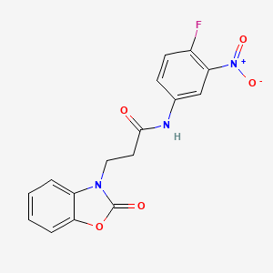 molecular formula C16H12FN3O5 B6417313 N-(4-fluoro-3-nitrophenyl)-3-(2-oxo-2,3-dihydro-1,3-benzoxazol-3-yl)propanamide CAS No. 862827-53-0