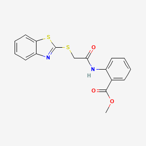 molecular formula C17H14N2O3S2 B6417327 methyl 2-[2-(1,3-benzothiazol-2-ylsulfanyl)acetamido]benzoate CAS No. 58915-10-9