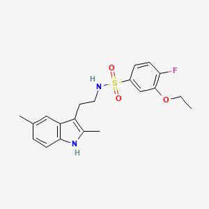molecular formula C20H23FN2O3S B6417344 N-[2-(2,5-dimethyl-1H-indol-3-yl)ethyl]-3-ethoxy-4-fluorobenzene-1-sulfonamide CAS No. 727420-67-9