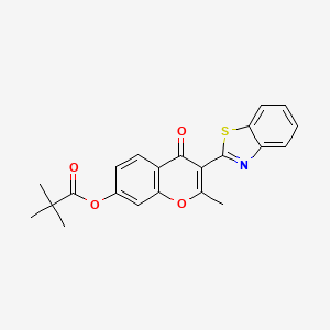 molecular formula C22H19NO4S B6417350 3-(1,3-benzothiazol-2-yl)-2-methyl-4-oxo-4H-chromen-7-yl 2,2-dimethylpropanoate CAS No. 618389-28-9