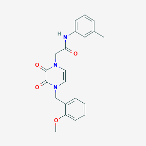 molecular formula C21H21N3O4 B6417363 2-{4-[(2-methoxyphenyl)methyl]-2,3-dioxo-1,2,3,4-tetrahydropyrazin-1-yl}-N-(3-methylphenyl)acetamide CAS No. 895644-52-7