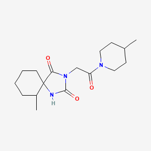 molecular formula C17H27N3O3 B6417369 6-methyl-3-[2-(4-methylpiperidin-1-yl)-2-oxoethyl]-1,3-diazaspiro[4.5]decane-2,4-dione CAS No. 875422-99-4